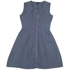 H&M Sleeveless A-Line Dress Knee-Length V-Neck Pleats Cocktail Evening Summer 12